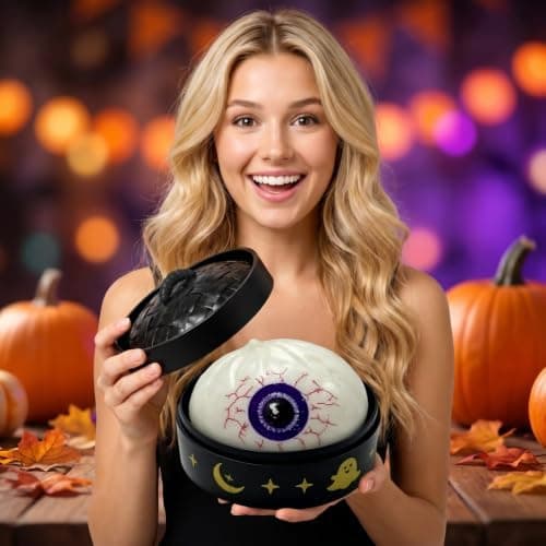 Halloween Spooky Ghost Dumpling Squishies Legetøj, Dumplings Stressbolde til Voksne Fidget Legetøj med Damper, Aflastning Fidget Sensorisk til Helligdage & 17#white
