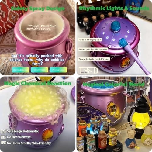 Magic Mix Potion Kit for barn 10+ Lysende Tåke Gryte Jenter Håndverksleke
