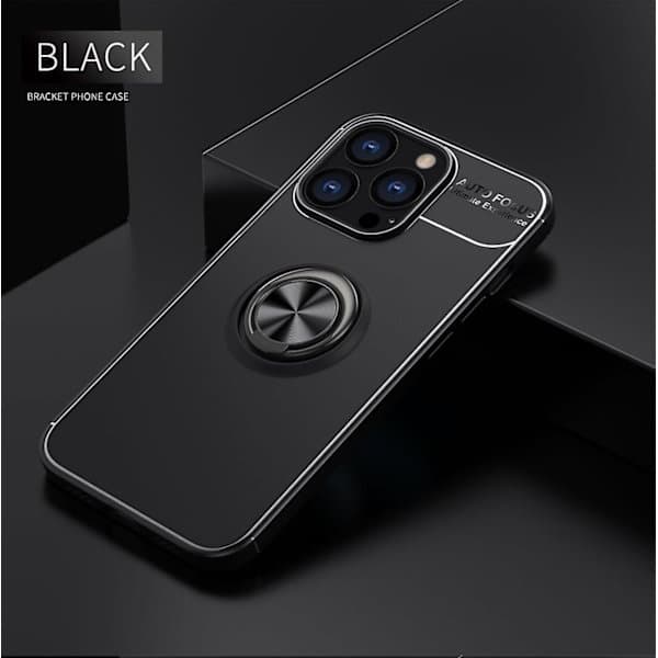 Sormusteline Musta Sininen Puhelinkotelo iPhone 13 Pro Max -puhelimelle
