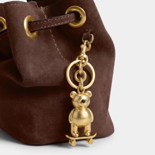 Väskberlocker för handväskor - Söt handväskkedjeberlock - Väskaccessoarer Berlocker för kvinnor Skateboar Bear-Gold
