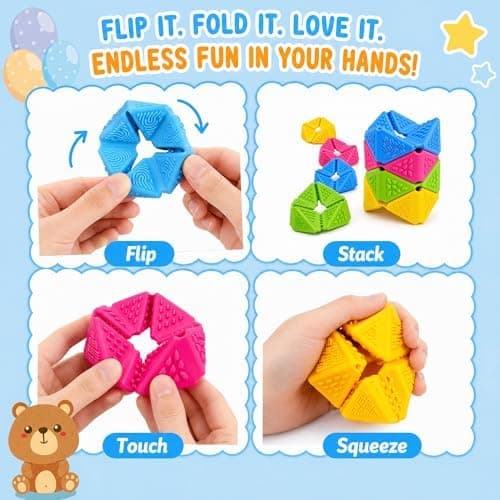 Silence Fidget Leker Flip Cube Fidget Leker Stille Fidget Leketøy 4 stk