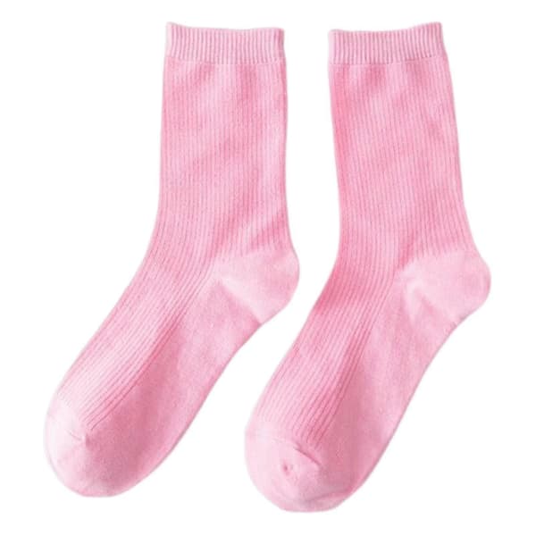 Farverige strømper tynde bomuldsstrømper bløde åndbare højelastiske strømper kompatible voksne børn Neutral Pink Child