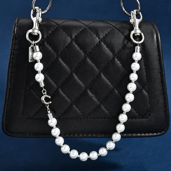 Väskberlock, söta handväskberlocker, väsktillbehörsberlocker, väskkedjor, handväskberlocker Pearl Chain-Silver