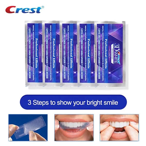 3D White Whitening Strips, Professional Effects, bleker tenner, White Luxe, 10 par
