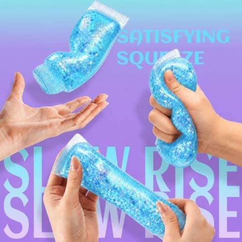 Tandkräm Squishy Stressboll, Långsamt Stigande Klämleksak Blue