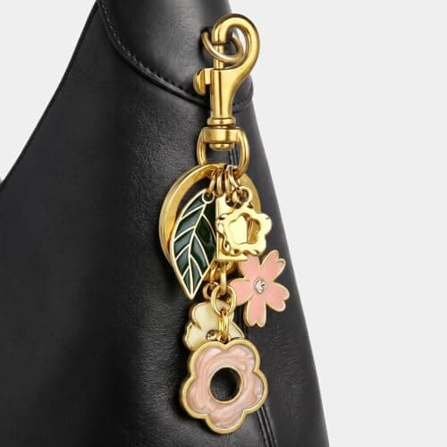 Väskberlocker för handväskor - Söt handväskkedjeberlock - Väskaccessoarer Berlocker för kvinnor Flower Charm - Gold