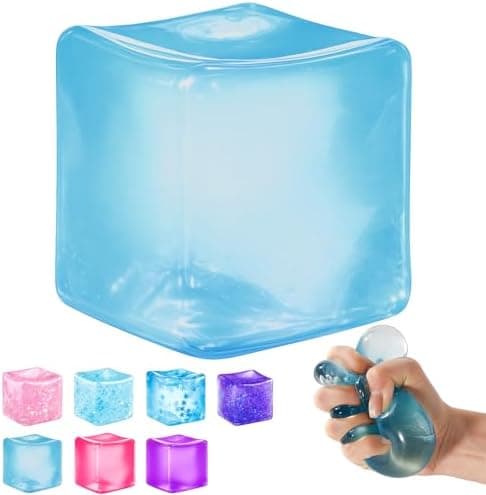 Ice Cube Squishy Fidget Toy – Sakte stigende stress sensorisk ball for tenåringer Blue