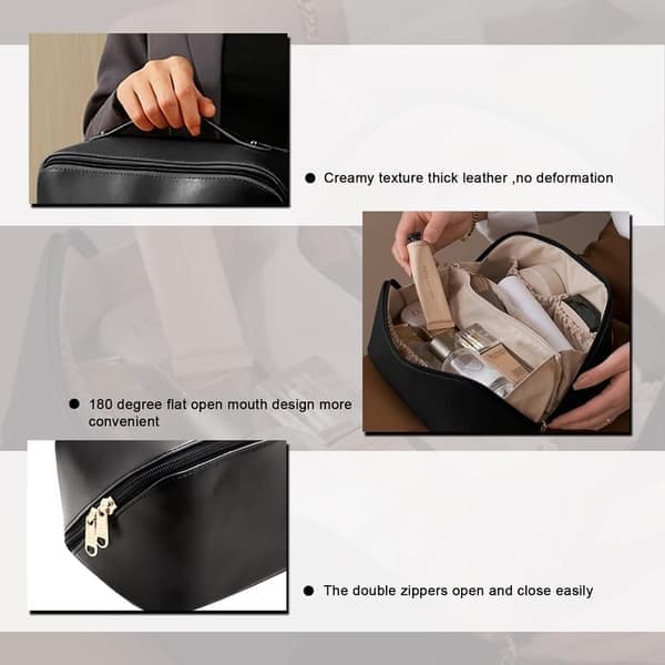 Bærbar Pude Makeuptaske, Multifunktionel Opbevarings Makeuptaske, Kosmetisk Rejsetaske, Sort Black