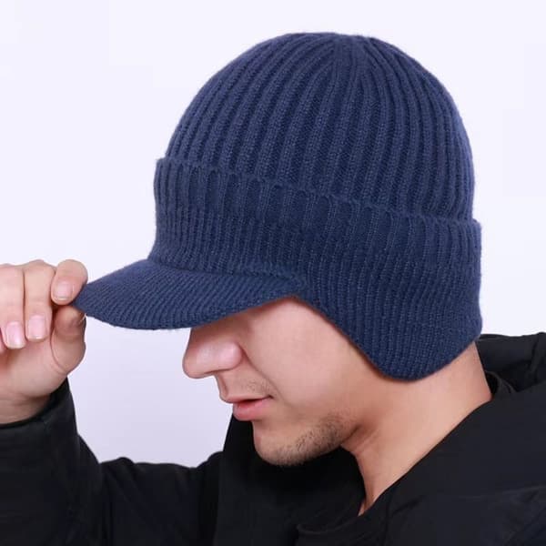 Stickad mössa Bomberhattar MARINBLÅ Marinblå Navy Blue
