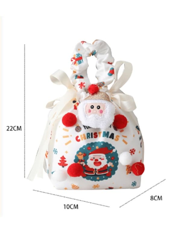 Julklappspåsar i tyg, äppelpåsar, 4-delat set, stil2 style2