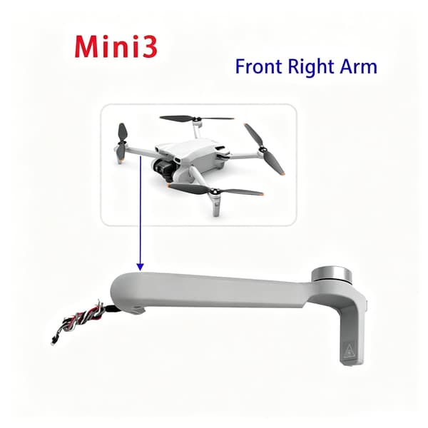 Mini 3 Motorarm, kompatibel med original motorarm til DJI Mini 3, reservedele til reparation af drone (forreste højre) Front Right Arm