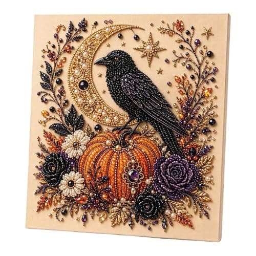 Perle Diamant Kunstsæt til Voksne, Halloween Krage Diamant Maleri Sæt DIY Kits -03