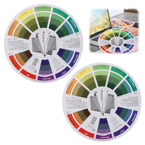 2 stk. farvehjulssæt, kunstmakeup-blandingsguide 9 tommer Classic 9"