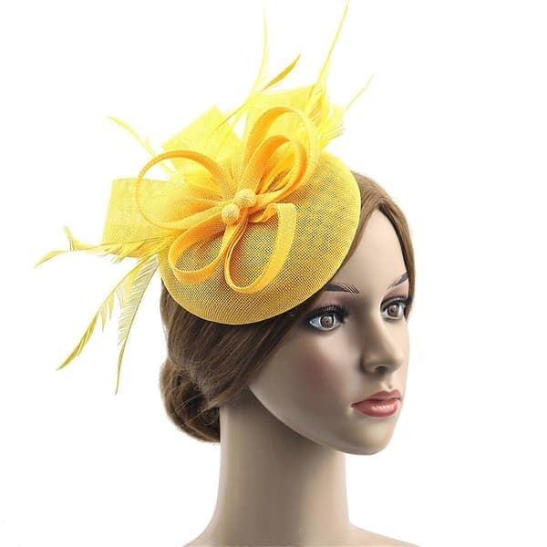 Elegant hodebånd Fascinator-hodeplagg for kvinner Håndlaget hårtilbehør til bryllup og temafester, beige Beige