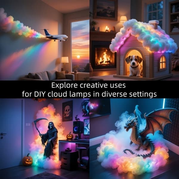 Nyhetsbelysning 3D Thunder Cloud Light Strip med musiksynkronisering Kompakt Thunder Cloud-lampa 3D Lightning Cloud Gaming-belysning