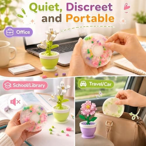 Picky Pad Hudpilning DIY Håndværkssæt til Angstdæmpning, 2 Stk DIY Blomst Peony&lily