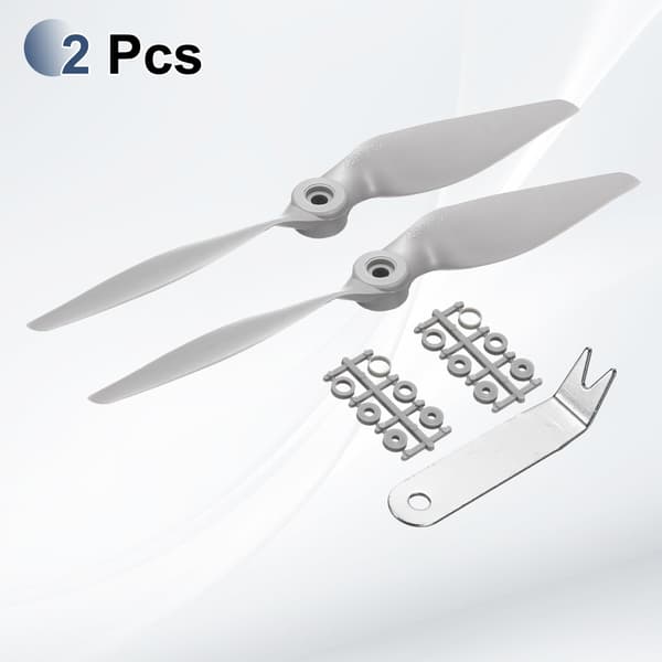 MECCANIXITY 9x6 tommer RC-propeller, 2-bladede propeludskiftninger grå højhastighedspropel med adapterringe og propel-nøgle til RC-fly 2 9" x 6"