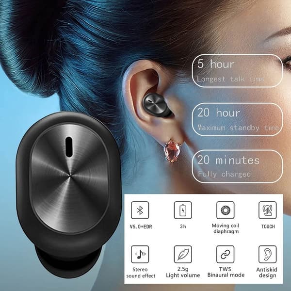 Trådlösa hörlurar Bluetooth med mikrofon Rosa Rosa Pink