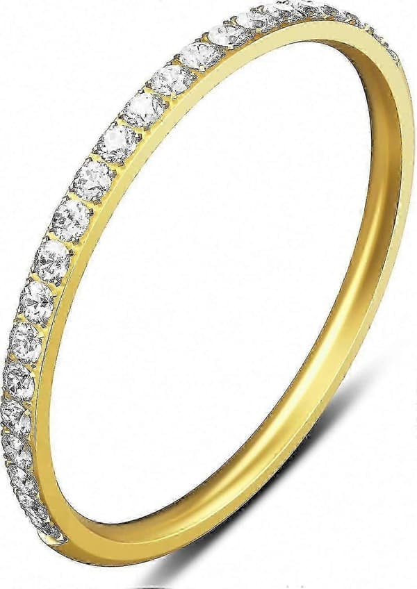 2-pakning 14K gullbelagte Oura Ring Stackers for Gen 3/Gen 4 - CZ simulerte diamant damestabelringer Gold 6