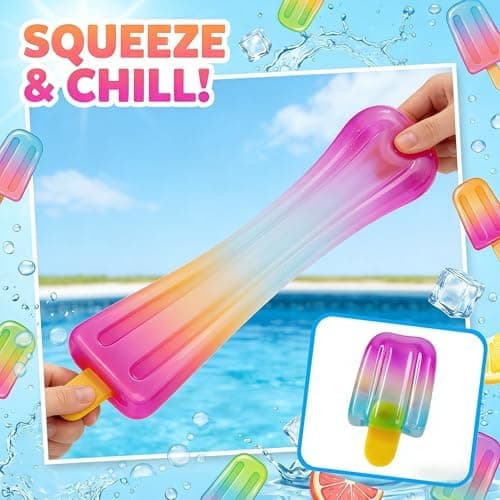 Iskrem Squishy Leketøy, Sommer Sensorisk Stresslindrende Klemme Squishy, Ispinne Squishy for Påskekurvfyll, Festgaver, Angstdempende