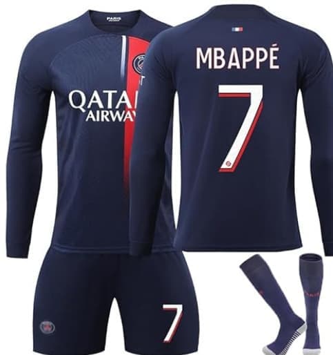 23 - 24 Paris Saint - Germain Barn Hemmatröja Långärmad Nr. 7 Mbappé 24 24