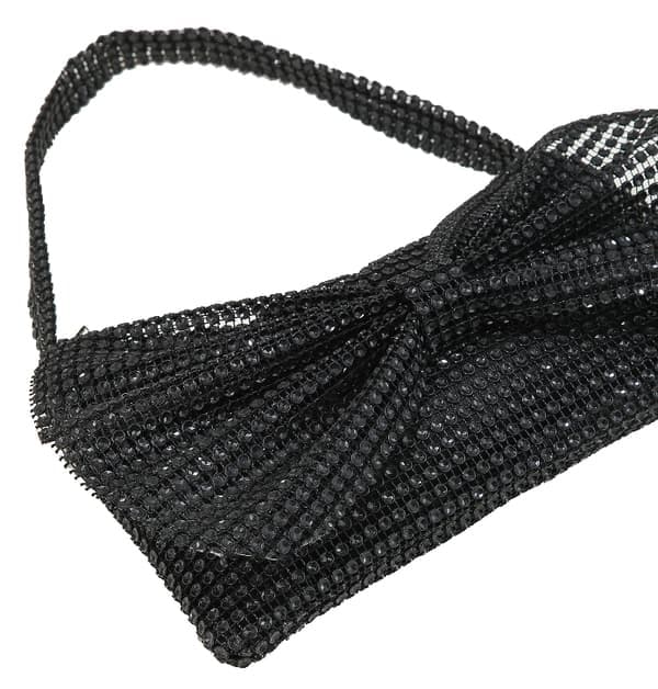 Damväska med diamantbåge, strasskoppling, plånbok, bröllopsbalsväska, svart black