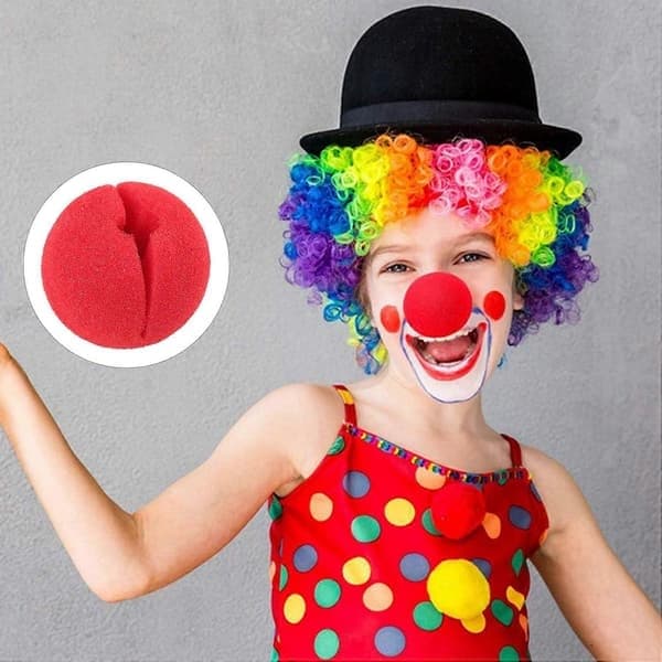 6 stk. klovnenæser multifunktionel rød næse med elastik cosplay-rekvisitter til børn og voksne karneval