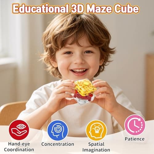 2-i-1 Fidget Spinner Labyrint Terning 3D Puslespil Hjernevridere 3 Niveauer 3 Level