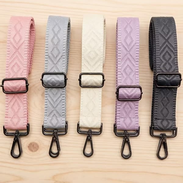 Axelremsväskor för handväskor Breda axelremsväskor Justerbar ersättningsbroderad handväskrem för handväskor Gunmetal Hardware-grey