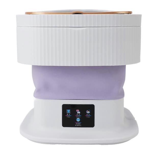 Bærbar vaskemaskin 11.5L 3 moduser LCD Sammenleggbar Lilla 100-240V
