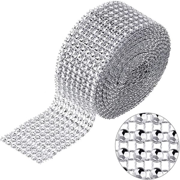 Sølv Rhinestone-bånd med diamanter, festdekorasjon