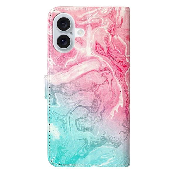 Marmor Läder Telefonfodral För iPhone 16 Plus