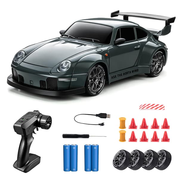 Nowzeth RC Drift Bil 1/24 Widebody Grå Fjernstyret Drift Bil til Voksne Grey / 1:24 Scale
