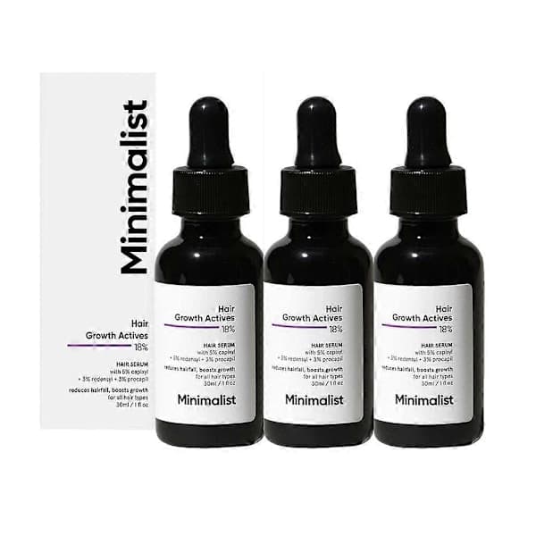 Minimalistisk hårväxt aktiv 18% hårväxtserum främjar hårväxt 3 st. 3pcs