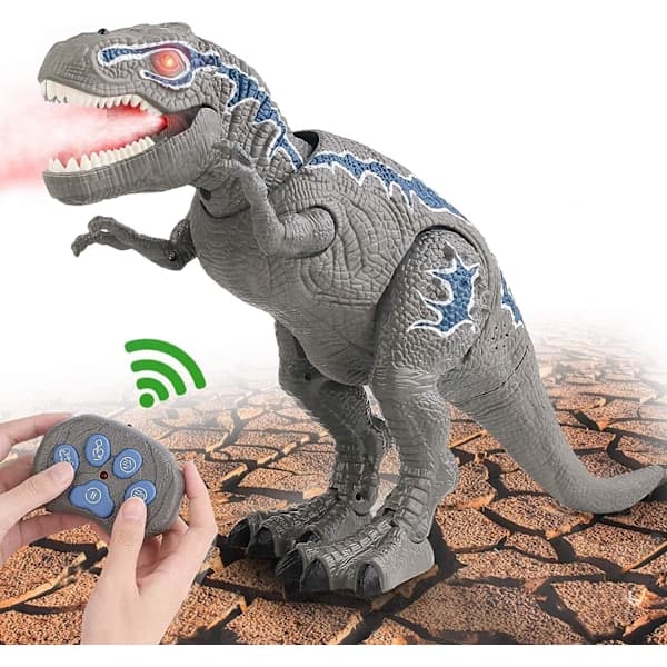 Fjernstyrt dinosaurleketøy, LED-lys opplyst gående