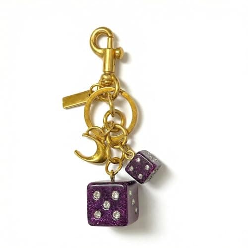 Väskberlock, söta handväskberlocker, väsktillbehörsberlocker, väskkedjor, handväskberlocker Purple-Dice