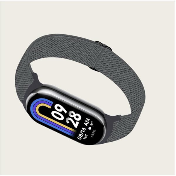 Elastisk nylonrem for Xiaomi 8/9 (14mm) Mørkegrå Mørkegrå DarkGrey