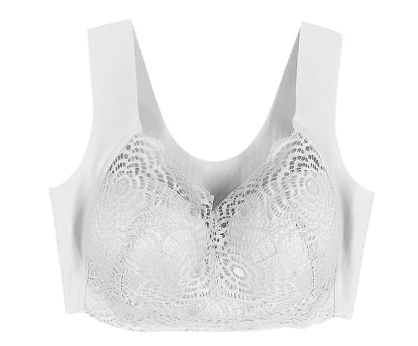 Trådlös BH Plus Size Spets Sport Sovväst Bralette Push Up Bekväm Andningsbar Full Kupa complexion XL