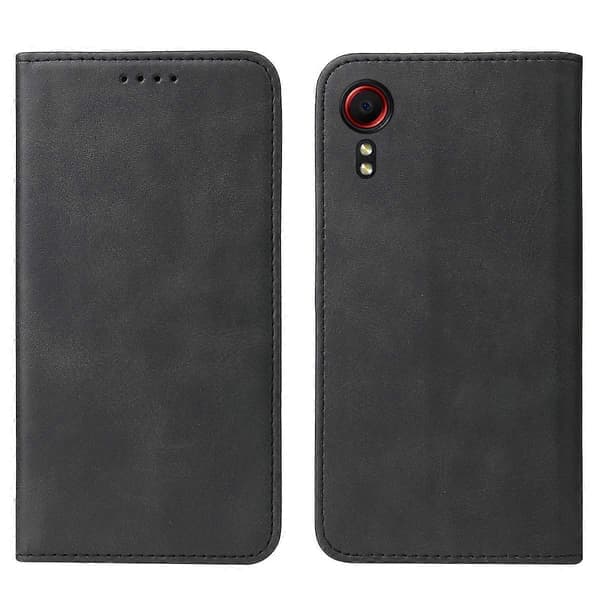 Magnetisk læderetui til Samsung Galaxy Xcover 5, sort Black