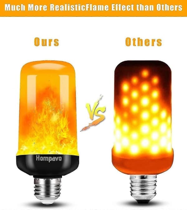 LED-liekkiefektilamppu, kolme nopeustilaa, E27-lampunpitimen liekkipolttimo, (2 kpl:n pakkaus)