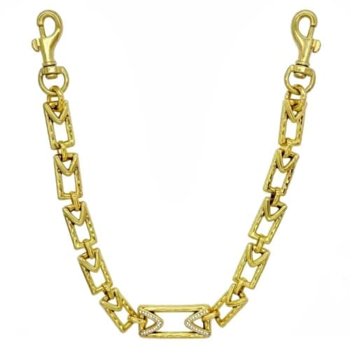 Väskberlock, söta handväskberlocker, väsktillbehörsberlocker, väskkedjor, handväskberlocker Triangle Chain-Gold