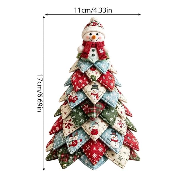 DIY Quiltad Julgran Kit, 3D Tyg Patchwork Hantverk för Nybörjare 7in Style B