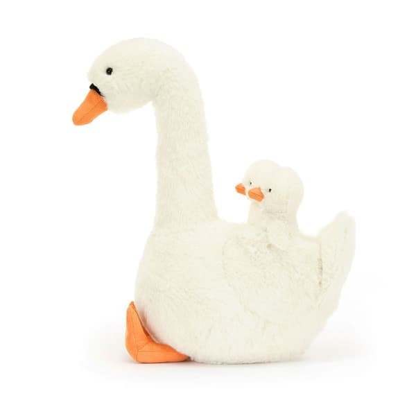 Jellycat Feather Swan Mjukdjur, sitthöjd 35 cm
