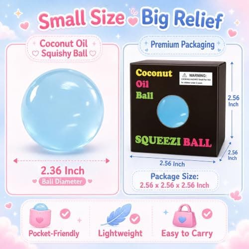 Kokosolie Squishy Stressbold, Ikke-reboundende Sensorisk Fidget Legetøj-Blå Blue