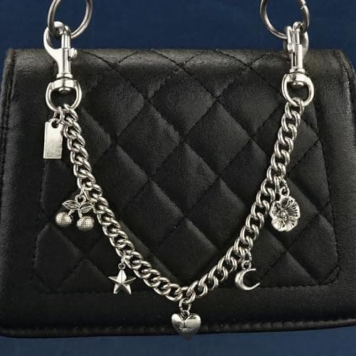 Väskberlocker för handväskor - Söt handväskkedjeberlock - Väskaccessoarer Berlocker för kvinnor Heart Chain-silver