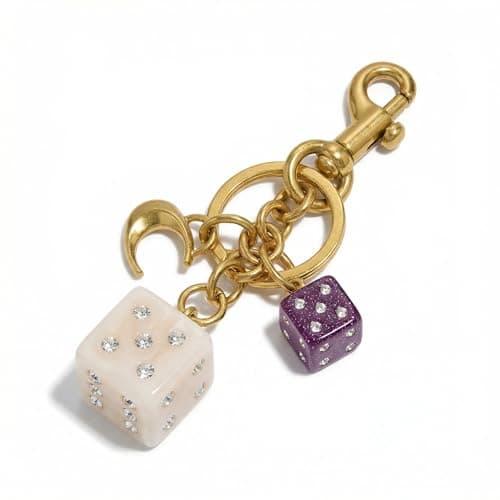 Väskberlock, söta handväskberlocker, väsktillbehörsberlocker, väskkedjor, handväskberlocker White-Dice