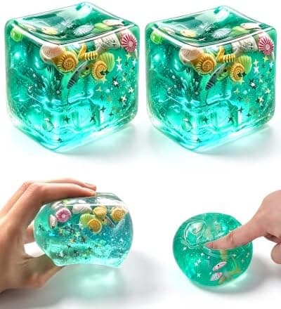 2-pack isbits-fidgetleksaker, klämbara stresslindrande kuber för vuxna Green