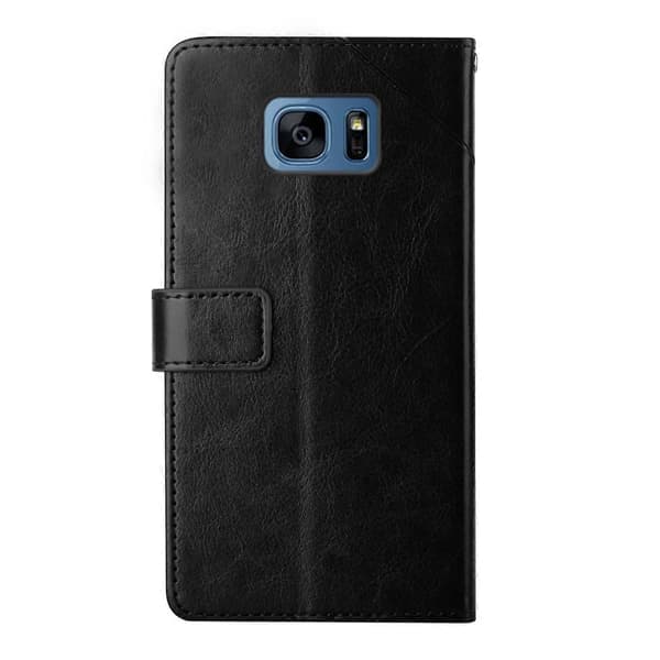 Telefoncover til Samsung Galaxy S7 Edge Y Sømme Horisontal Flip Læder, Sort
