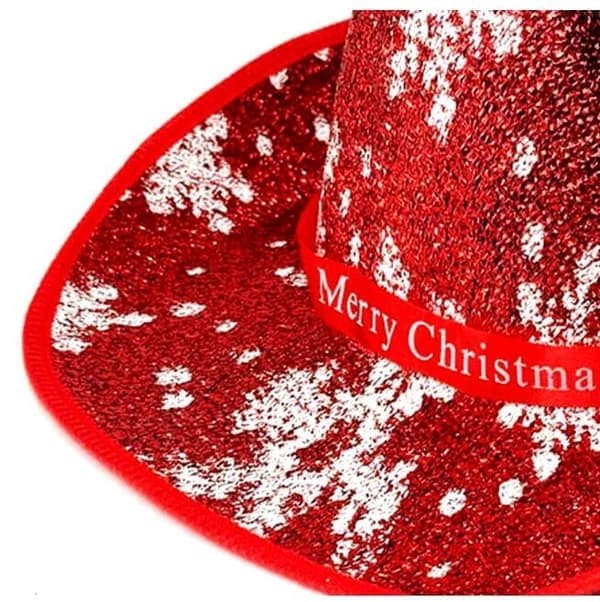 Jule-cowboyhat med snefnug, Western-cowboyhat, Snefnug snowflake