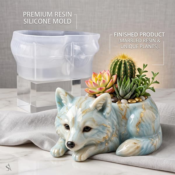 Rev Silikonform for Ræv 3D Dyre Epoxy Lysestakeform Fox Resin Mold
